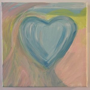 Small Blue Heart Painting